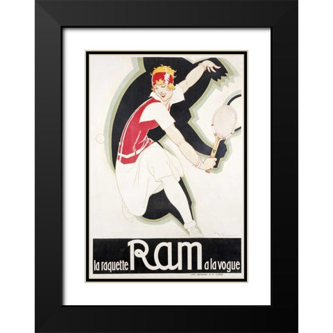 Ram Black Modern Wood Framed Art Print with Double Matting by Vincent, Rene