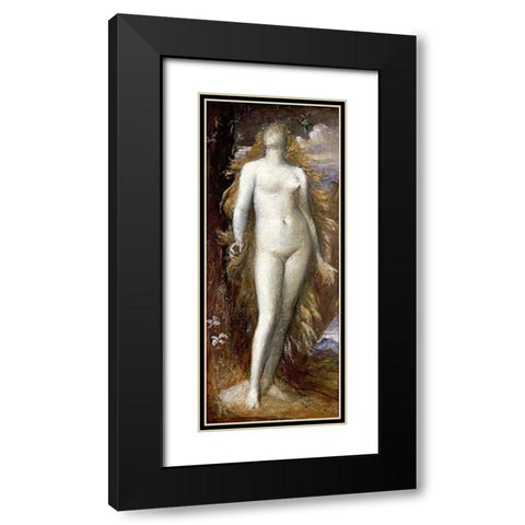 She Shall Be Called Woman Black Modern Wood Framed Art Print with Double Matting by Watts, George Frederick