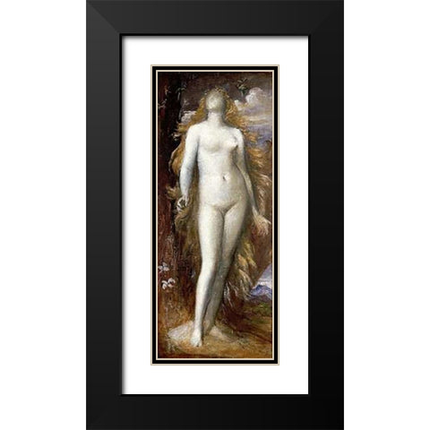 She Shall Be Called Woman Black Modern Wood Framed Art Print with Double Matting by Watts, George Frederick