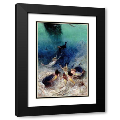 A Sailors Delight Black Modern Wood Framed Art Print with Double Matting by Beard, William Holbrook