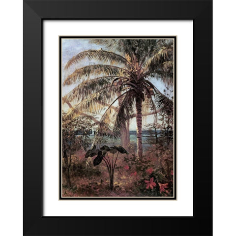 Palm Tree, Nassau Black Modern Wood Framed Art Print with Double Matting by Bierstadt, Albert