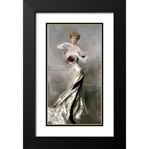 Portrait of The Countess Zichy Black Modern Wood Framed Art Print with Double Matting by Boldini, Giovanni