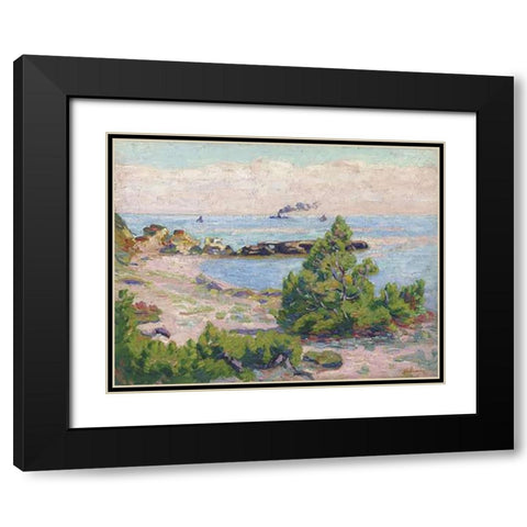 Saint Palais, Pointe De La Perriere Black Modern Wood Framed Art Print with Double Matting by Guillaumin, Armand