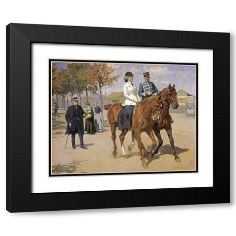 The Morning Ride Black Modern Wood Framed Art Print with Double Matting by Henningsen, Erik