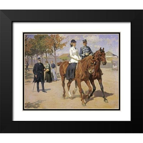 The Morning Ride Black Modern Wood Framed Art Print with Double Matting by Henningsen, Erik