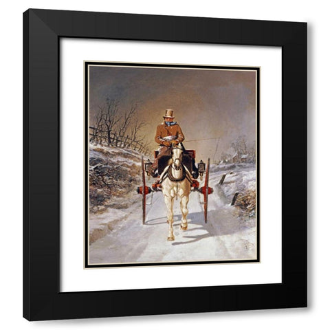 A Winters Drive Black Modern Wood Framed Art Print with Double Matting by Herring, Benjamin