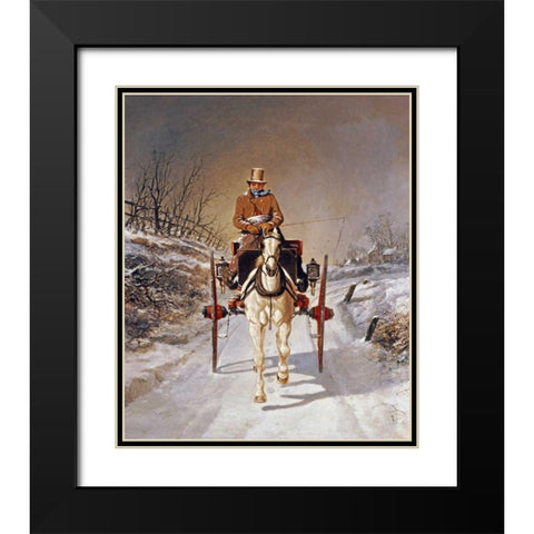 A Winters Drive Black Modern Wood Framed Art Print with Double Matting by Herring, Benjamin