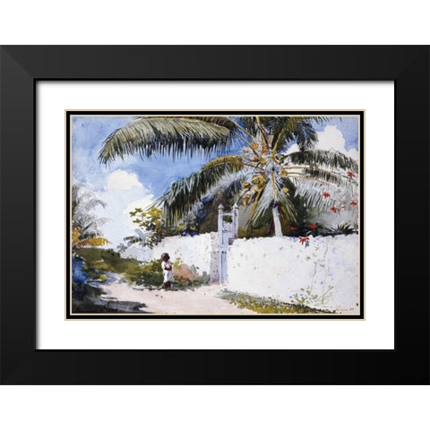A Garden In Nassau Black Modern Wood Framed Art Print with Double Matting by Homer, Winslow