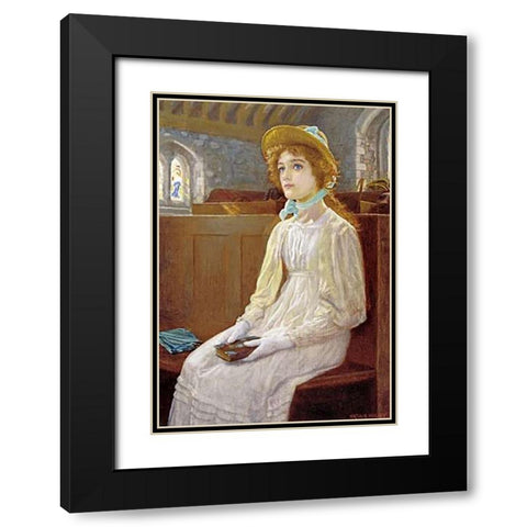 Faith Black Modern Wood Framed Art Print with Double Matting by Hughes, Arthur