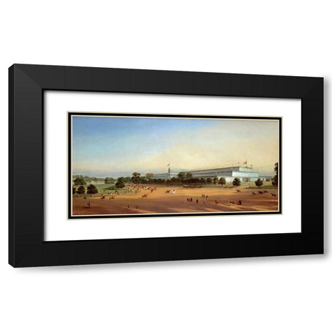 Crystal Palace During The Great Exhibition of 1851 Black Modern Wood Framed Art Print with Double Matting by Le Bihan, P.