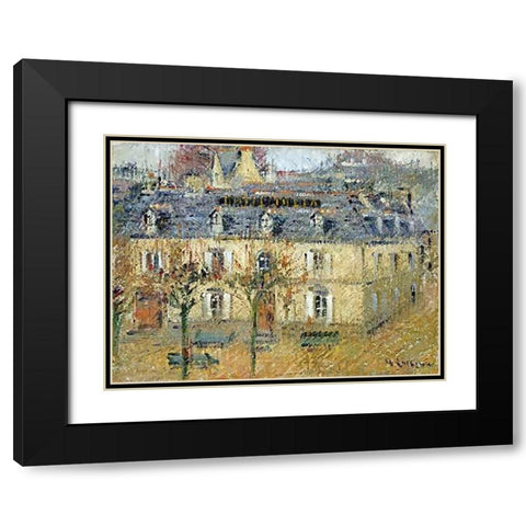 LHotel Julia a Pont-Aven Black Modern Wood Framed Art Print with Double Matting by Loiseau, Gustave