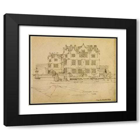 Somerset, Montacute House, 1895 Black Modern Wood Framed Art Print with Double Matting by Mackintosh, Charles Rennie