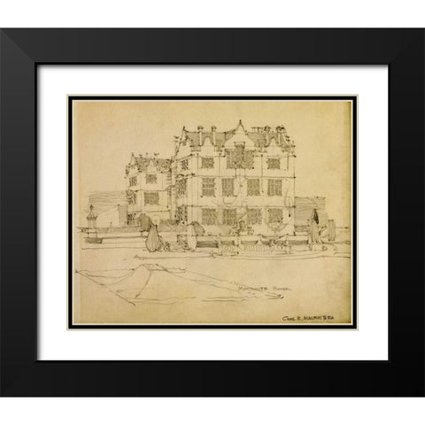 Somerset, Montacute House, 1895 Black Modern Wood Framed Art Print with Double Matting by Mackintosh, Charles Rennie