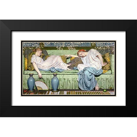 Apples Black Modern Wood Framed Art Print with Double Matting by Moore, Albert Joseph