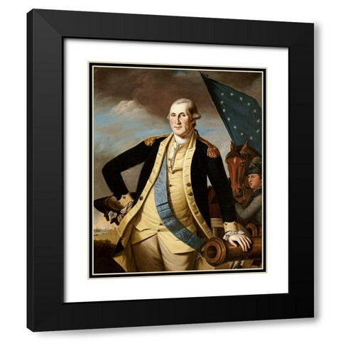 George Washington Black Modern Wood Framed Art Print with Double Matting by Peale, Charles Willson