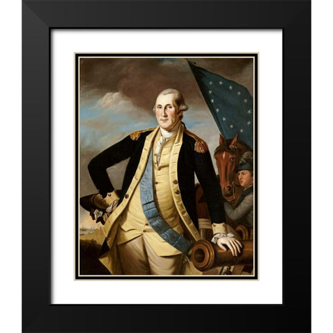 George Washington Black Modern Wood Framed Art Print with Double Matting by Peale, Charles Willson