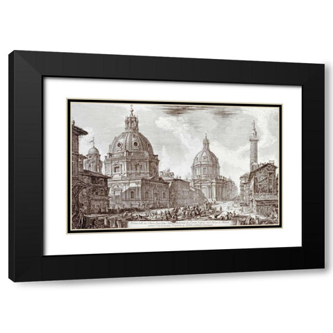A View of Rome Black Modern Wood Framed Art Print with Double Matting by Piranesi, Giovanni Battista