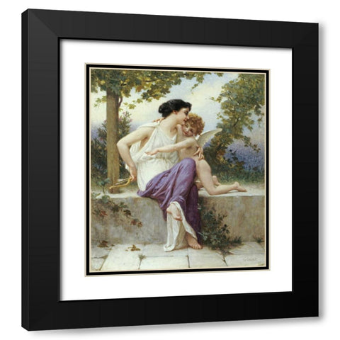 LAmour Desarme Black Modern Wood Framed Art Print with Double Matting by Seignac, Guillaume