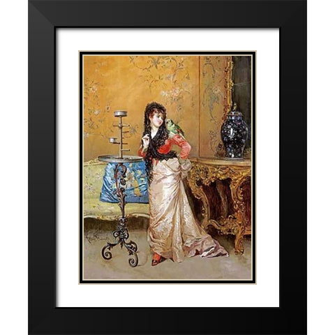 The Pet Parrot Black Modern Wood Framed Art Print with Double Matting by Simonetti, Attilio