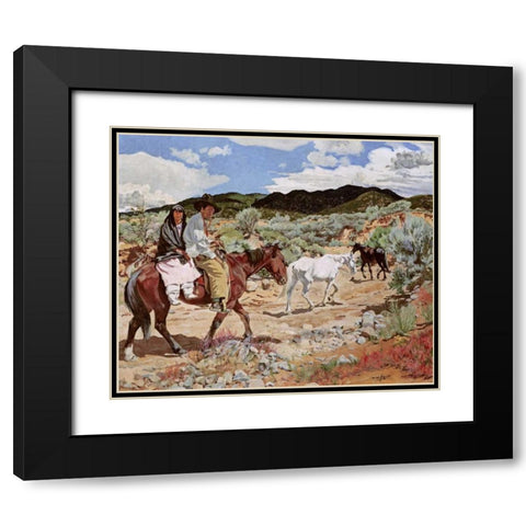 His Wealth Black Modern Wood Framed Art Print with Double Matting by Ufer, Walter