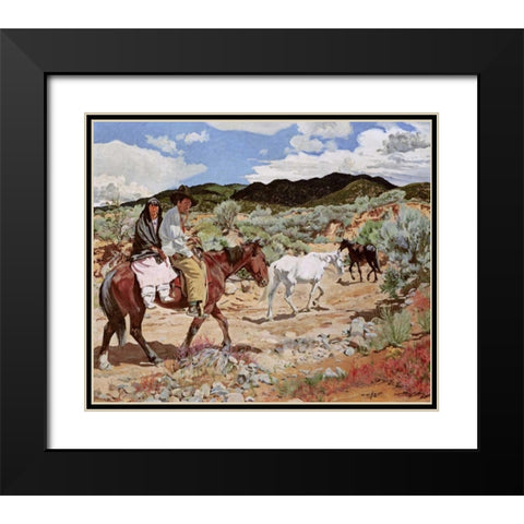 His Wealth Black Modern Wood Framed Art Print with Double Matting by Ufer, Walter