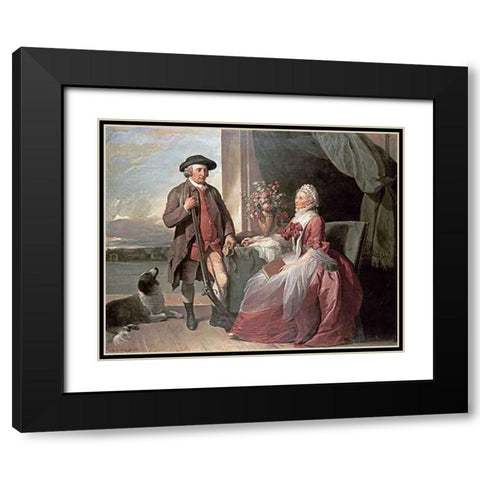 Mr. Robert Grafton Black Modern Wood Framed Art Print with Double Matting by West, Benjamin