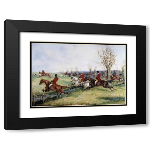 Gone Away Black Modern Wood Framed Art Print with Double Matting by Alken, Henry Thomas