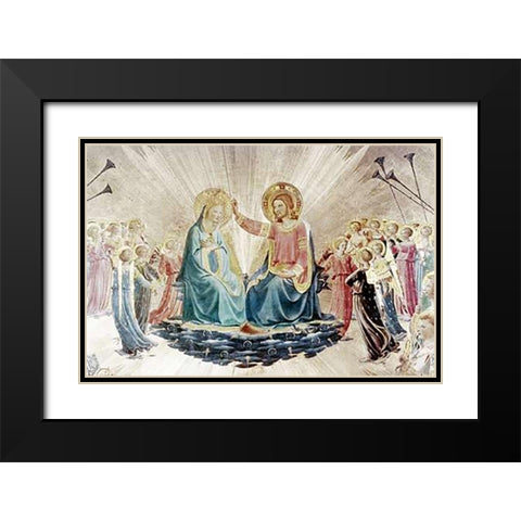 Coronation of The Virgin - Detail Black Modern Wood Framed Art Print with Double Matting by Angelico, Fra
