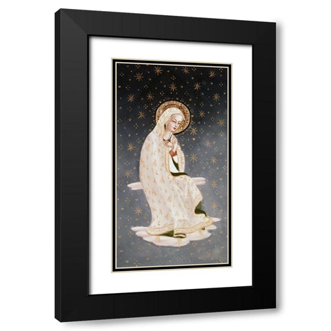 Madonna of The Peace Black Modern Wood Framed Art Print with Double Matting by Angelico, Fra