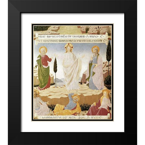Transfiguration Black Modern Wood Framed Art Print with Double Matting by Angelico, Fra