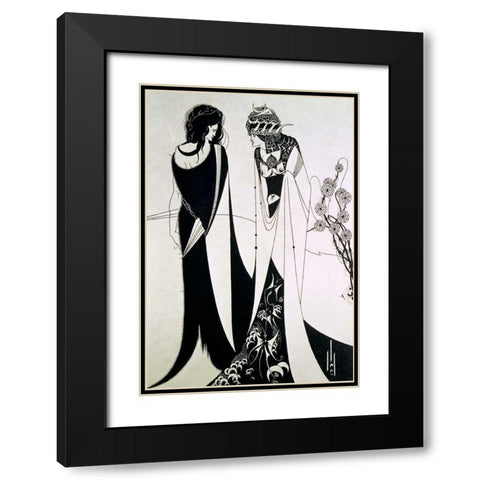 Salome Black Modern Wood Framed Art Print with Double Matting by Beardsley, Aubrey