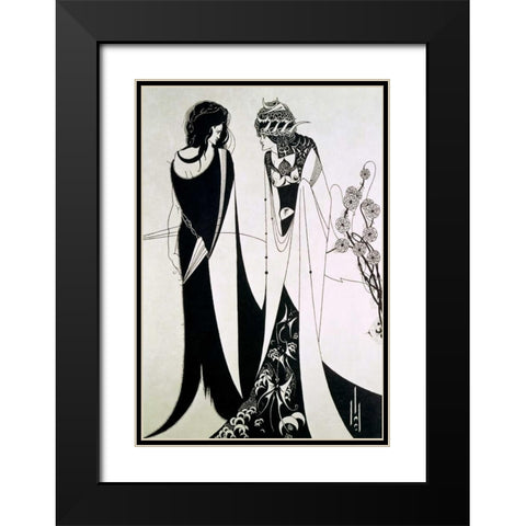 Salome Black Modern Wood Framed Art Print with Double Matting by Beardsley, Aubrey