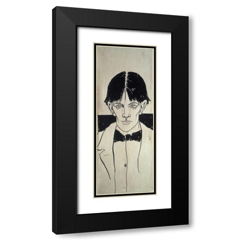 Self Portrait Black Modern Wood Framed Art Print with Double Matting by Beardsley, Aubrey