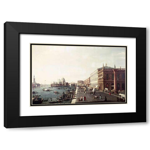 View of Molo In Venice #1 Black Modern Wood Framed Art Print with Double Matting by Bellotto, Bernardo
