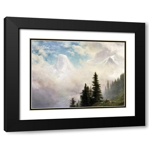 High in the Mountains Black Modern Wood Framed Art Print with Double Matting by Bierstadt, Albert