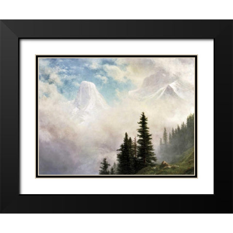 High in the Mountains Black Modern Wood Framed Art Print with Double Matting by Bierstadt, Albert
