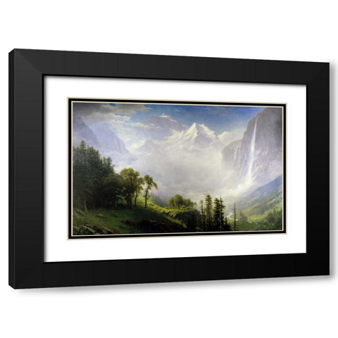 Majesty Of The Mountains Black Modern Wood Framed Art Print with Double Matting by Bierstadt, Albert