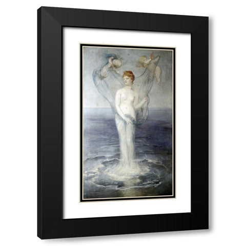 Birth of Venus Black Modern Wood Framed Art Print with Double Matting by Bocklin, Arnold
