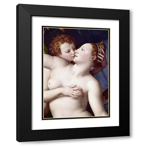 ExVintageure of Luxury - Detail Black Modern Wood Framed Art Print with Double Matting by Bronzino, Agnolo