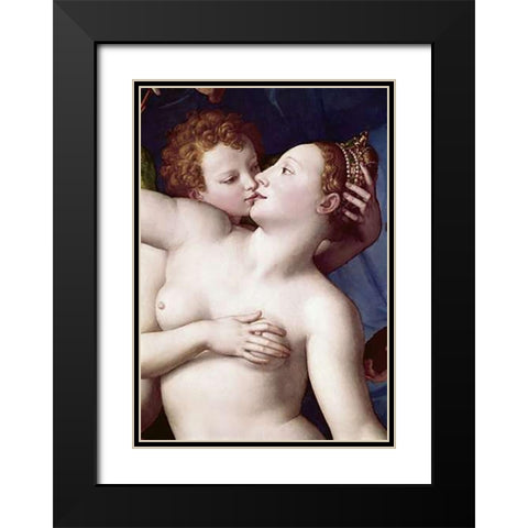 ExVintageure of Luxury - Detail Black Modern Wood Framed Art Print with Double Matting by Bronzino, Agnolo