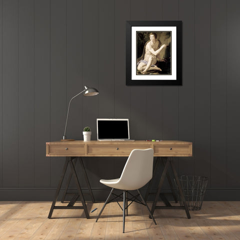 St. John The Baptist Black Modern Wood Framed Art Print with Double Matting by Bronzino, Agnolo