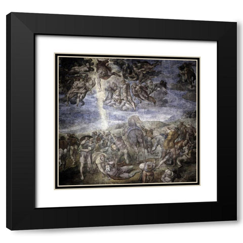 The Conversion of Saul Black Modern Wood Framed Art Print with Double Matting by Michelangelo