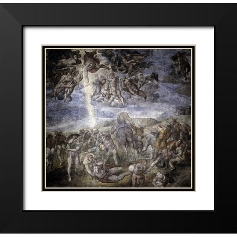 The Conversion of Saul Black Modern Wood Framed Art Print with Double Matting by Michelangelo