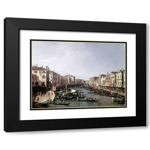 Grand Canal, Venice Black Modern Wood Framed Art Print with Double Matting by Canaletto