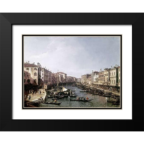 Grand Canal, Venice Black Modern Wood Framed Art Print with Double Matting by Canaletto