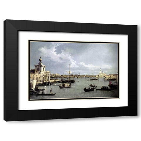 In Venice Black Modern Wood Framed Art Print with Double Matting by Canaletto