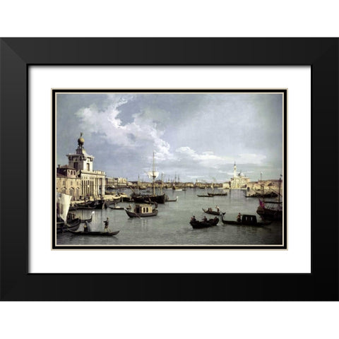 In Venice Black Modern Wood Framed Art Print with Double Matting by Canaletto