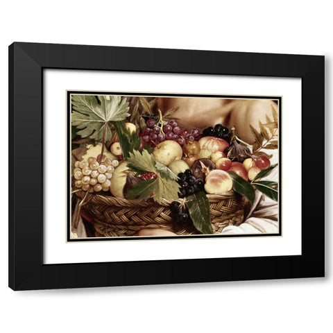 Boy With Basket of Fruit - Detail Black Modern Wood Framed Art Print with Double Matting by Caravaggio