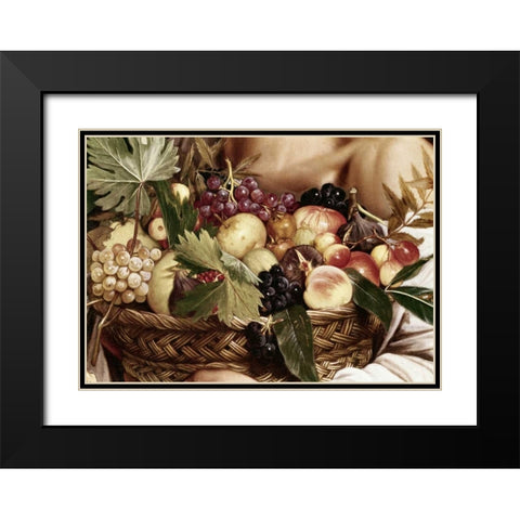 Boy With Basket of Fruit - Detail Black Modern Wood Framed Art Print with Double Matting by Caravaggio