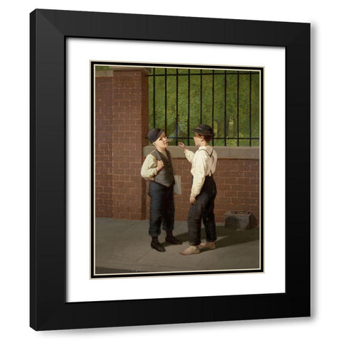 Negotiation Black Modern Wood Framed Art Print with Double Matting by Carr, Samuel S